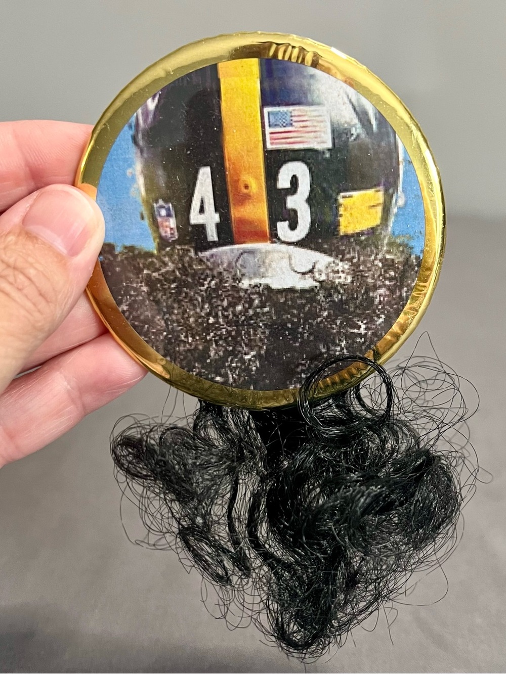 Pittsburgh Steelers Troy Polamula #43 “Beware Of The Hair” Novelty Pin 3”